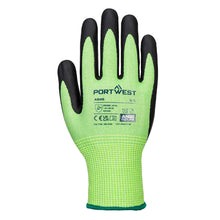 Load image into Gallery viewer, Portwest Green Cut Nitrile Foam Glove Green/Black A645