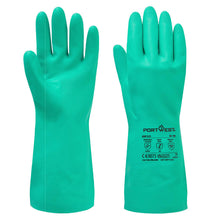 Load image into Gallery viewer, Portwest Nitrosafe Chemical Gauntlet Green A810