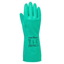 Load image into Gallery viewer, Portwest Nitrosafe Chemical Gauntlet Green A810