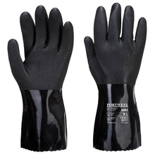 Load image into Gallery viewer, Portwest ESD PVC Chemical Gauntlet Black A882