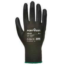 Load image into Gallery viewer, Portwest PU Palm Glove Black AB129 - Pack of 288 Pairs