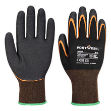 Load image into Gallery viewer, Portwest Grip 15 Nitrile Double Palm Glove Black/Orange AP35