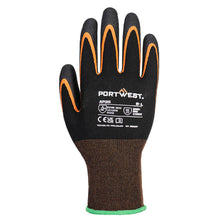 Load image into Gallery viewer, Portwest Grip 15 Nitrile Double Palm Glove Black/Orange AP35