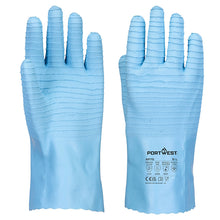 Load image into Gallery viewer, Portwest FD Chemical B Latex Gauntlet Blue AP75