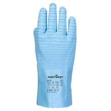 Load image into Gallery viewer, Portwest FD Chemical B Latex Gauntlet Blue AP75