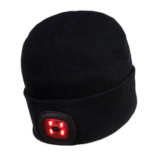 Load image into Gallery viewer, Portwest Rechargeable Twin LED Beanie Black B028
