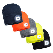 Load image into Gallery viewer, Portwest Beanie USB Rechargeable LED Head Light B029