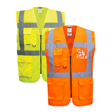 Load image into Gallery viewer, Portwest Madrid Hi-Vis Half Mesh Executive Vest C496