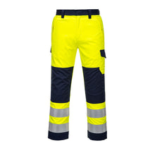 Load image into Gallery viewer, Portwest Hi-Vis Modaflame Trousers Yellow/Navy MV46