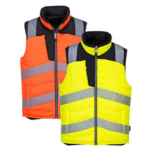 Load image into Gallery viewer, Portwest PW3 Hi-Vis Reversible Bodywarmer PW374