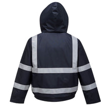 Load image into Gallery viewer, Portwest Bizflame Rain FR Multi Protection Bomber Jacket Navy S783