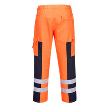 Load image into Gallery viewer, Portwest Hi-Vis Ballistic Service Trousers Orange/Navy S919