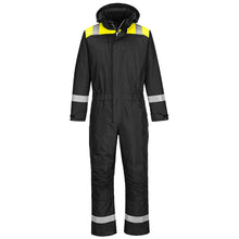 Load image into Gallery viewer, Portwest PW3 Winter Coverall Black/Yellow PW353