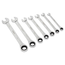 Load image into Gallery viewer, Sealey Ratchet Combination Spanner Set 7pc Metric (Siegen)
