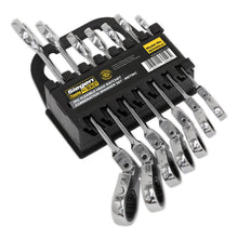 Load image into Gallery viewer, Sealey Flexi-Head Ratchet Combination Spanner Set 7pc Metric (Siegen)