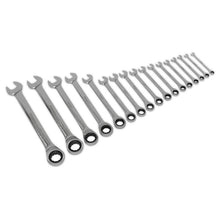 Load image into Gallery viewer, Sealey Combination Ratchet Spanner Set 17pc Metric (Siegen)