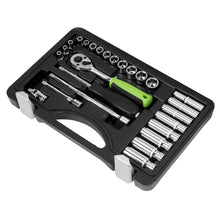 Load image into Gallery viewer, Sealey Socket Set 26pc 1/4" Drive Metric (Siegen)