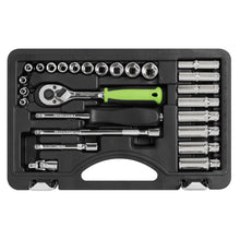 Load image into Gallery viewer, Sealey Socket Set 26pc 1/4" Drive Metric (Siegen)