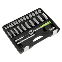 Load image into Gallery viewer, Sealey Socket Set 28pc 3/8" Drive 6pt WallDrive Metric (Siegen)