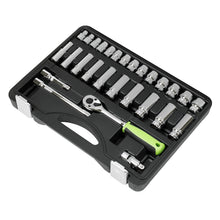 Load image into Gallery viewer, Sealey Socket Set 28pc 3/8" Drive 6pt WallDrive Metric (Siegen)