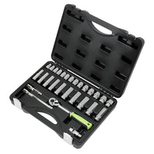 Load image into Gallery viewer, Sealey Socket Set 28pc 3/8" Drive 6pt WallDrive Metric (Siegen)