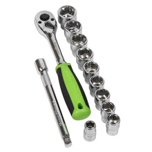 Load image into Gallery viewer, Sealey Socket Set 12pc 1/2" Drive WallDrive Metric (Siegen)