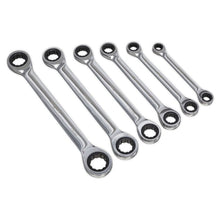 Load image into Gallery viewer, Sealey Double End Ratchet Ring Spanner Set 6pc Metric (Siegen)