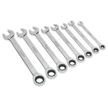 Load image into Gallery viewer, Sealey Combination Ratchet Spanner Set 8pc Imperial (Siegen)