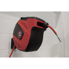 Load image into Gallery viewer, Sealey Air Hose Reel Auto-Rewind Control 15M - 10mm ID - Rubber Hose