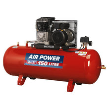 Load image into Gallery viewer, Sealey Air Compressor 150L Belt Drive 3hp, Cast Cylinders (SAC1153B)