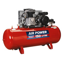 Load image into Gallery viewer, Sealey Air Compressor 150L Belt Drive 3hp, Cast Cylinders (SAC1153B)