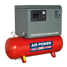 Load image into Gallery viewer, Sealey Air Compressor 200L Belt Drive 3hp, Cast Cylinders Low Noise