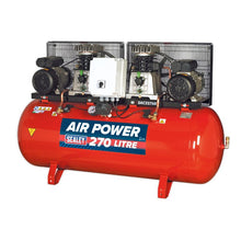 Load image into Gallery viewer, Sealey Air Compressor 270L Belt Drive 2 x 3hp, Cast Cylinders (SAC2276B)