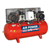 Load image into Gallery viewer, Sealey Air Compressor 270L Belt Drive 2 x 3hp, Cast Cylinders (SAC2276B)
