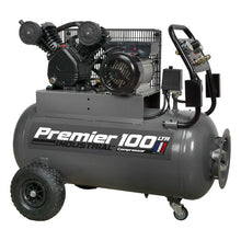 Load image into Gallery viewer, Sealey Air Compressor 100L Belt Drive 3hp, Front Control Panel