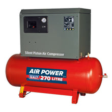 Load image into Gallery viewer, Sealey Air Compressor 270L Belt Drive 5.5hp 3ph 2-Stage, Cast Cylinders Low Noise