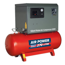 Load image into Gallery viewer, Sealey Air Compressor 270L Belt Drive 5.5hp 3ph 2-Stage, Cast Cylinders Low Noise