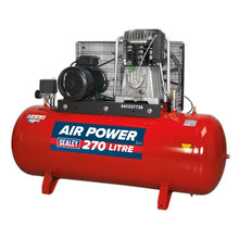 Load image into Gallery viewer, Sealey Air Compressor 270L Belt Drive 7.5hp 3ph 2-Stage, Cast Cylinders