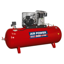 Load image into Gallery viewer, Sealey Air Compressor 500L Belt Drive 7.5hp 3ph 2-Stage, Cast Cylinders