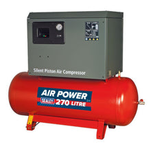 Load image into Gallery viewer, Sealey Compressor 270L Belt Drive 7.5hp 3ph 2-Stage, Cast Cylinders Low Noise