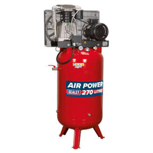 Load image into Gallery viewer, Sealey Air Compressor 270L Vertical Belt Drive 7.5hp 3ph 2-Stage, Cast Cylinders