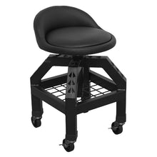 Load image into Gallery viewer, Sealey Creeper Stool Pneumatic, Adjustable Height Swivel Seat & Back Rest (570-710mm)