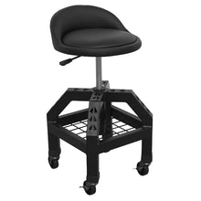 Load image into Gallery viewer, Sealey Creeper Stool Pneumatic, Adjustable Height Swivel Seat & Back Rest (570-710mm)