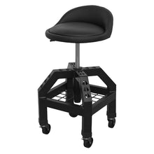 Load image into Gallery viewer, Sealey Creeper Stool Pneumatic, Adjustable Height Swivel Seat & Back Rest (570-710mm)