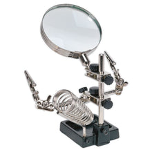 Load image into Gallery viewer, Sealey Mini Robot Soldering Stand, Magnifier & Iron Holder