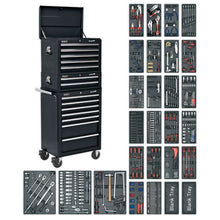 Load image into Gallery viewer, Sealey Toolchest Combination 14 Drawer Ball-Bearing Slides - Black & 1179pc Tool Kit