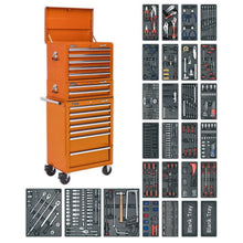 Load image into Gallery viewer, Sealey Toolchest Combination 14 Drawer Ball-Bearing Slides - Orange & 1179pc Tool Kit