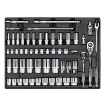 Load image into Gallery viewer, Sealey Tool Tray, Socket Set 55pc 3/8" & 1/2" Drive (Premier)