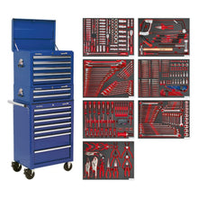 Load image into Gallery viewer, Sealey Toolchest Combination 14 Drawer Ball-Bearing Slides - Blue & 446pc Tool Kit (Premier)