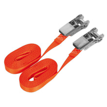 Load image into Gallery viewer, Sealey Self-Securing Ratchet Straps 25mm x 4.5M - 800kg Breaking Strength - Pair